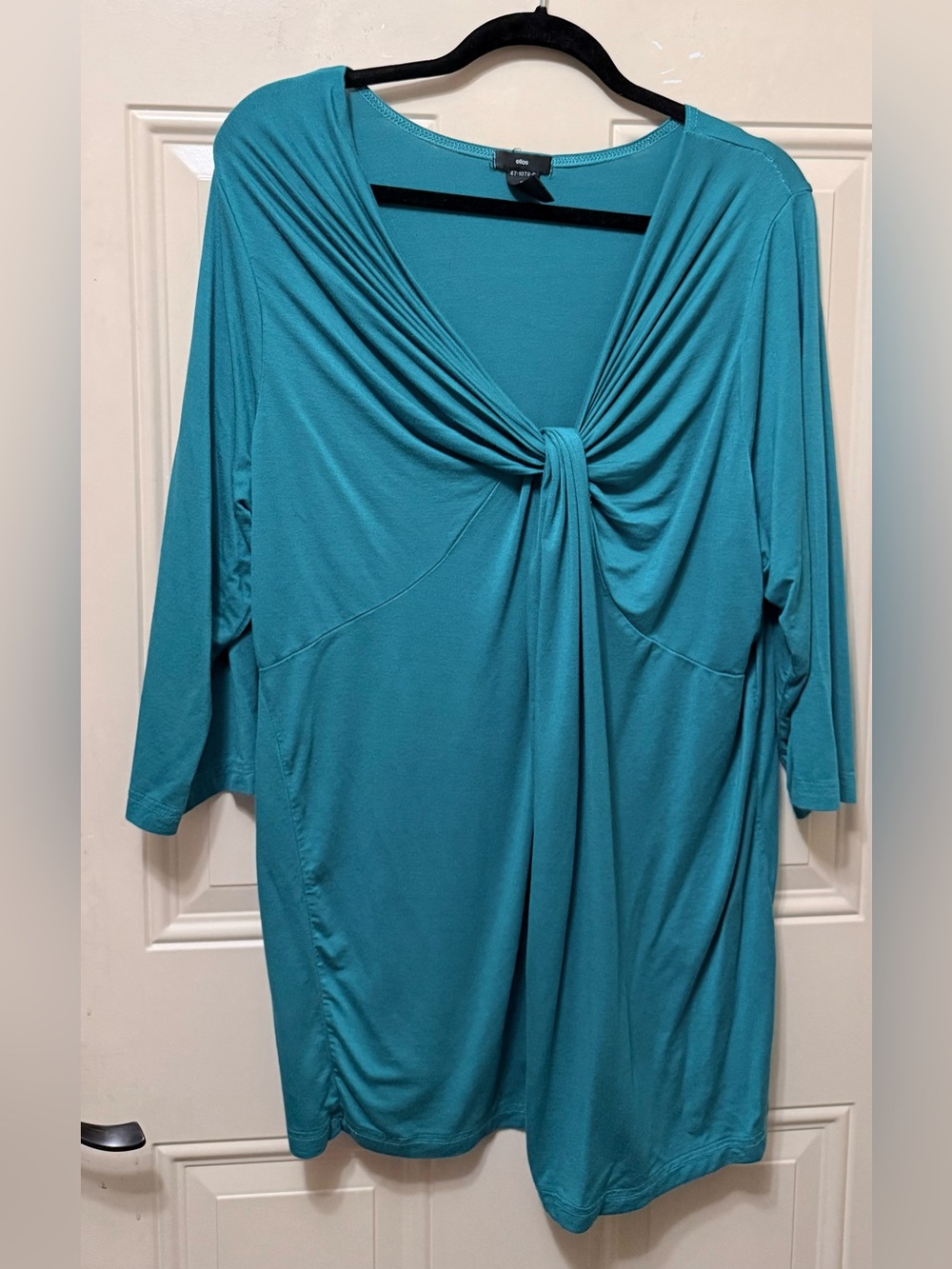 Ellos Twist Front Tunic in Teal Size 1X